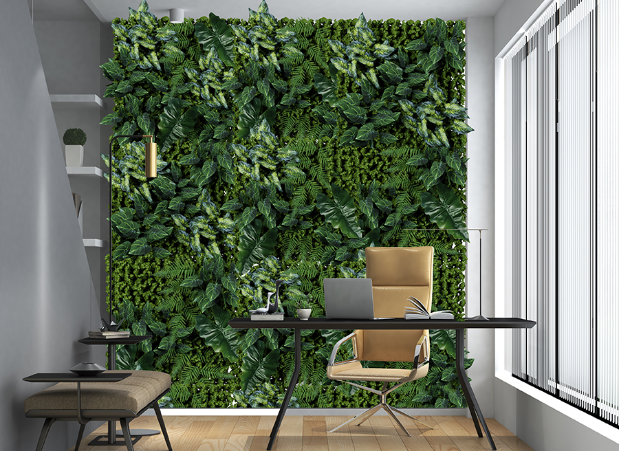 Zielona ściana w biurze