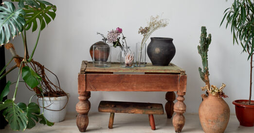 Projekt zielonej ściany shabby chic